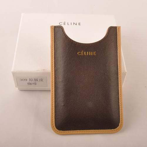 Celine Iphone Case - Celine 309 Coffee Original Leather